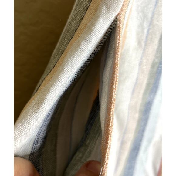 Peck & Peck Shift Dress Women Large LINEN Striped Bateau Beach Coastal Nautical - Picture 7 of 9